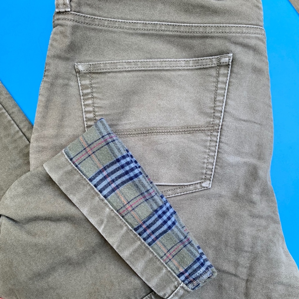 L.L. Bean Flannel Lined Pants (dark olive)